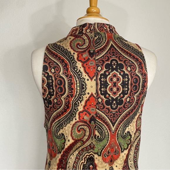 Fashion Union Women's Tan Paisley Faux Suede Cutout Mini Dress Size Small Boho - Picture 8 of 15